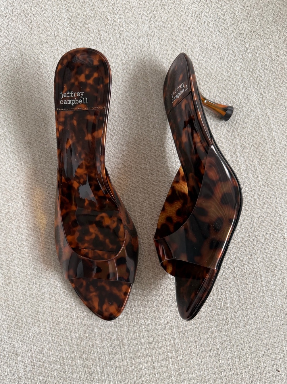 Jeffery Campbell Tortoiseshell Pattern Kitten Heel Mule